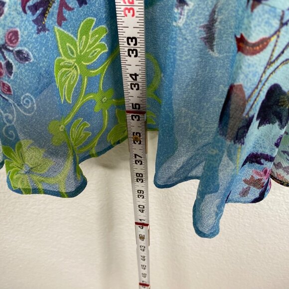 Zero Zero Women's Y2K Fairy Asian Maxi Ruffle Floral Boho Skirt Blue Size M - Picture 12 of 12